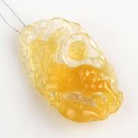 慕玉和 天然水晶黄兔毛玉马吊坠