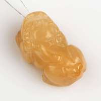 慕玉和 天然水晶黄兔毛貔貅吊坠03