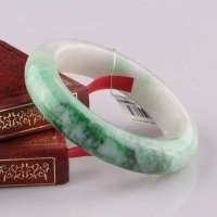 慕玉和 天然A货翡翠飘绿手镯55mm