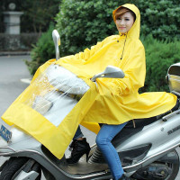 红叶电摩两用有袖加厚雨披EY004黄色