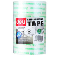 得力（deli）30079 透明文具胶带  4卷/筒