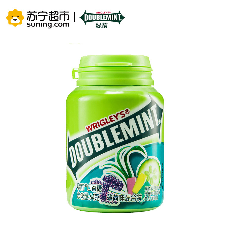 绿箭 口香糖薄荷味混合40粒瓶装64g
