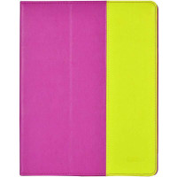 道瑞苹果附件seedoo荧光拼接 iPad4/3/2可支架保护皮套 紫黄(YIGOU)