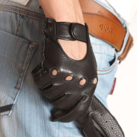 ELMA 艾玛 男士真皮手套/奢华鹿皮 驾驶手套 EM002W 黑色 L