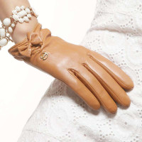 ELMA 艾玛 蝴蝶结 女士真皮手套 EL008NK 沙色 L