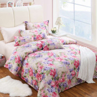 cozzy蔻姿家纺 全棉高支高密长绒棉印花奢华床上用品四件套 虞美人 1.5米