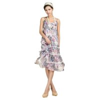 ARMERSY 女装印花雪纺吊带裙 碎花沙滩裙 民族风连衣裙AS34228G