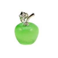艾瑞卡 925纯银项链 猫眼石苹果吊坠 绿色 送项链