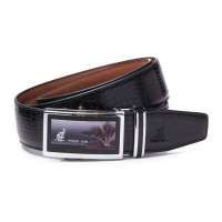 pouch kan商务男士牛皮自动扣皮带A2150080黑色