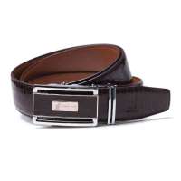 pouch kan商务男士牛皮自动扣皮带A2150082咖啡色