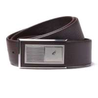 pouch kan休闲男士牛皮板扣皮带A231014咖啡色