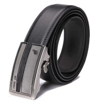 pouch kan商务男士牛皮自动皮带A231040黑色