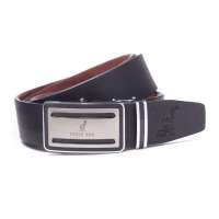 pouch kan商务男士牛皮自动扣皮带A2150071黑色