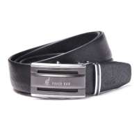 pouch kan商务男士牛皮自动扣皮带A2150022黑色