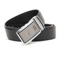 POUCH KAN 男款商务休闲牛皮自动扣皮带A231001黑色