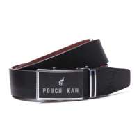 pouch kan商务男士牛皮自动扣皮带A2150069黑色