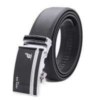  POUCH KAN 男款商务休闲牛皮自动扣皮带A351051黑色
