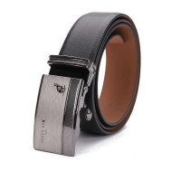  POUCH KAN 男款商务休闲牛皮自动扣皮带A351065黑色