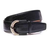  POUCH KAN 男款商务休闲牛皮针扣皮带B331060黑色