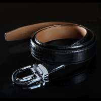  POUCH KAN 男款商务休闲牛皮针扣皮带B331061黑色