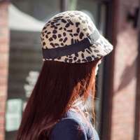 THANTRUE 真享 韩版羊毛帽子 圆顶宽檐小礼帽 女士豹纹盆帽 H020 豹纹