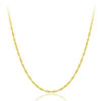 潮宏基 官方正品 天长地久 精致工艺水波纹足金 黄金项链