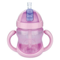 贝儿欣吸管水杯240ml粉红BS4779