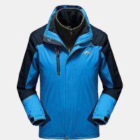 雷诺斯Laynos 户外冲锋衣 可拆卸内胆 男士三合一两件套户外冲锋衣