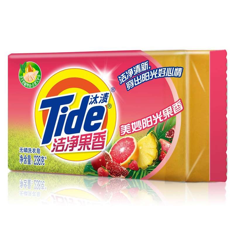 [苏宁易购超市]汰渍Tide 洁净洗衣皂(果香) 238克