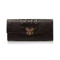 VSTFANGAO 欧美大气头层牛皮压鳄鱼皮纹女士长款钱包12073-1