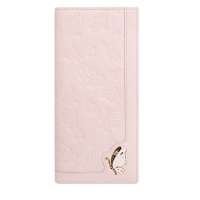 稻草人甜美淑女包牛皮钱夹蝴蝶印花可爱钱包多卡位长款搭扣手包AE830042L-01粉红