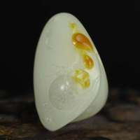 玖品缘新疆和田玉羊脂玉白玉籽料甲虫挂件大师李俊杰附证书