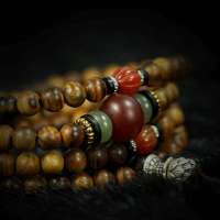 玖品缘原创108颗印尼花奇楠沉香 和田玉碧玉玛瑙手链念珠