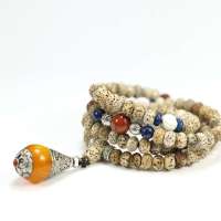 玖品缘独家原创108颗原色原籽星月菩提子配南红玛瑙手链念珠