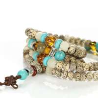 玖品缘原创民族风女士108颗星月菩提子手链念珠木质 多宝手串