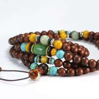 玖品缘原创女士印度小叶紫檀木108开光佛珠手链 紫檀念珠手串