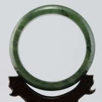 玖品缘新疆和田玉碧玉籽料手镯56# 附鉴定证书