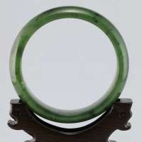 玖品缘新疆和田玉碧玉籽料手镯 56.3# 附鉴定证书