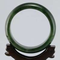 玖品缘新疆和田玉碧玉籽料手镯 58.3# 附鉴定证书