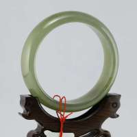 玖品缘新疆和田玉青白玉手镯 57# 收藏珍品 附鉴定证书