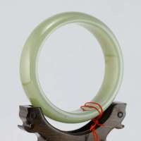 玖品缘新疆和田玉青白玉手镯57.4# 带国家鉴定证书