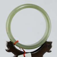 玖品缘新疆和田玉青白玉手镯58.5# 附鉴定证书