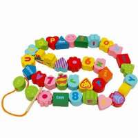 智乐美木玩精美花园串珠 学习字母数字串珠XY075