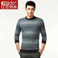 红豆男装商务休闲条纹直筒针织羊毛衫ZMDS908