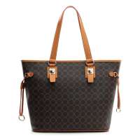 斯提亚(stiya)时尚欧美简约风女士经典花纹手提包TU50032-01深啡