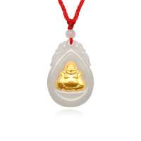 凤禧千足金天然翡翠佛吊坠