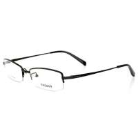 亿超半框β钛质感商务近视眼镜架男Y1104 黑色