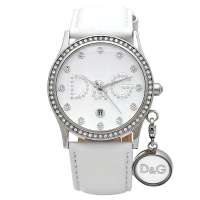 杜嘉班纳D&G女款水晶logo吊饰大表径手表DW0091 白色