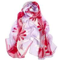 丝界(SIGI)春之魅   2013秋冬新款100%桑蚕丝围巾 长款银丝印花防晒丝巾 空调披肩围巾 1号色