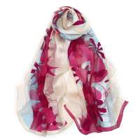 丝界(SIGI)春之魅   2013秋冬新款100%桑蚕丝围巾 长款银丝印花防晒丝巾 空调披肩围巾 6号色